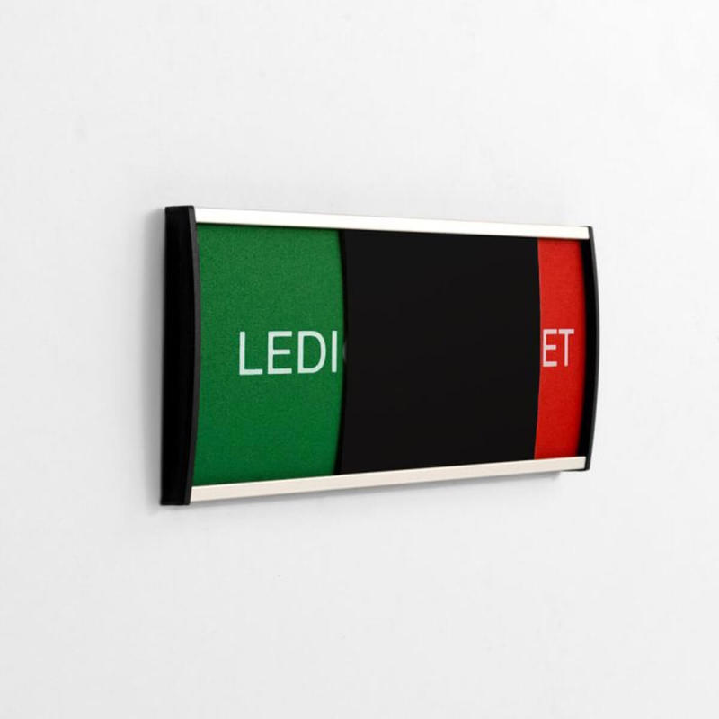 Mødeskilt Ledig/Optaget skilt 78x210 sort skyder