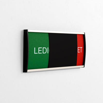 Mødeskilt Ledig/Optaget skilt 78x210 sort skyder