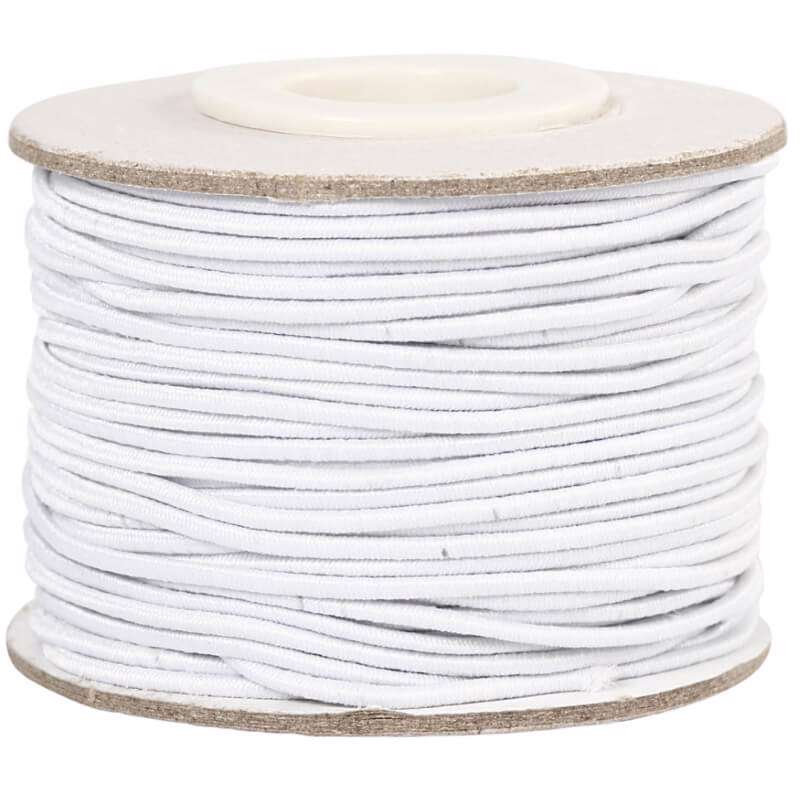 Elastiksnor Creas 1mm hvid 25m