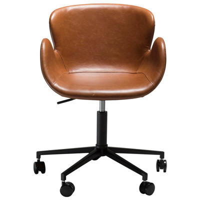 Kontorstol Gaia Vintage lysbrun kunstlæder/sort fodkryds