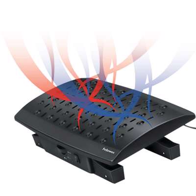 Fodstøtte klima kontrol m/ indbygget varmeblæser 230V sort