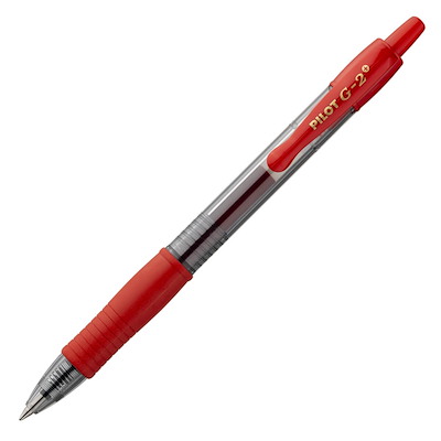 Gelpen Pilot rød 0,7mm BL-G2-7. Stregbr.0,4mm