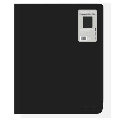 Demomappe PP BNT A4 sort m/40 lommer+forsidelomme