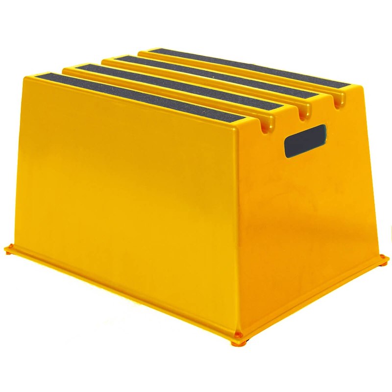 Sikkerhedstrin trappe Twin 1 trin plast 6600-3 gul