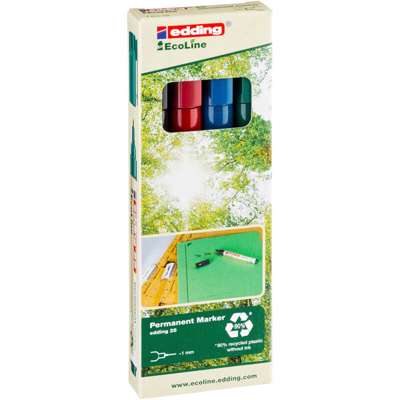 Marker Edding 25 EcoLine ass. perm. 1mm rund 4stk/pk