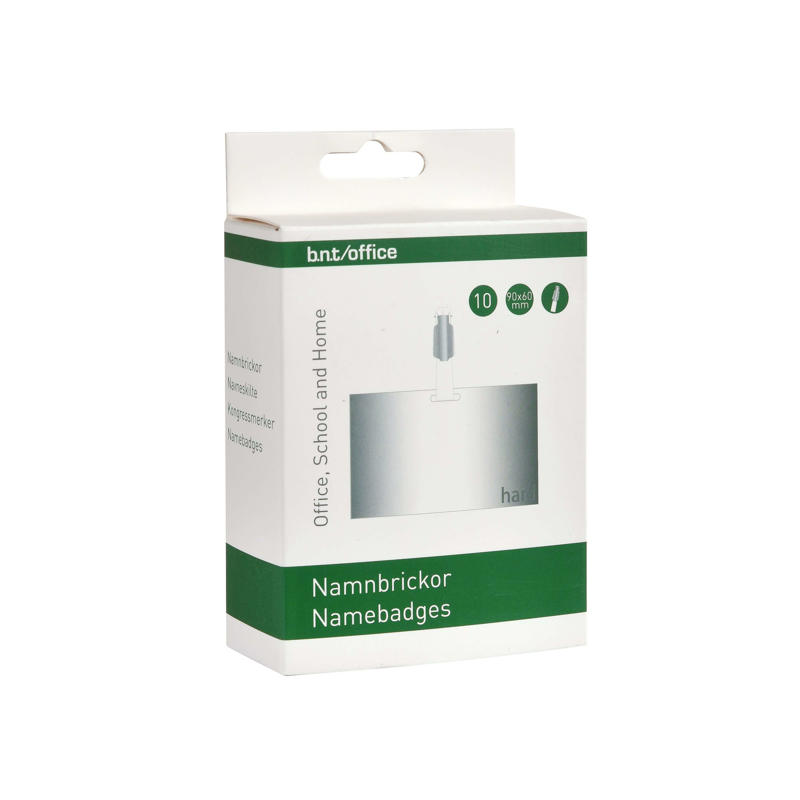 Navneskilte t/ID 60x90mm hård plast liggende format