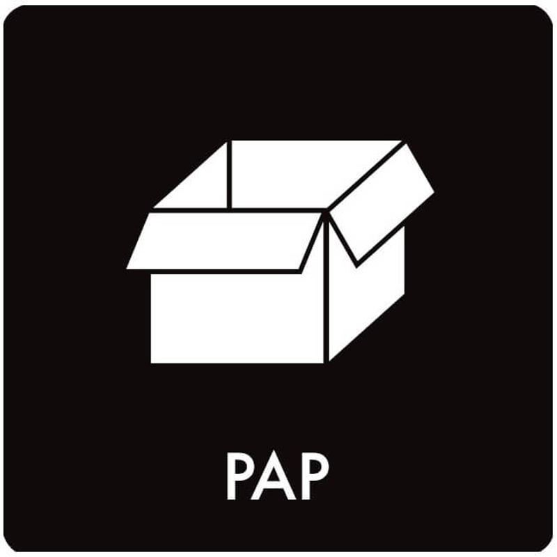 Piktogram affaldssortering Bica 12x12 PAP hvid/sort