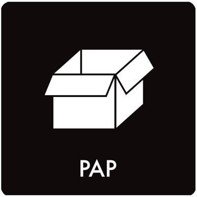 Piktogram affaldssortering Bica 12x12 PAP hvid/sort