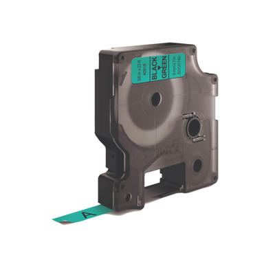 Labeltape DYMO D1 9mm sort på grøn