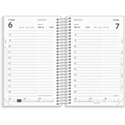 Mini dagkalender 2027 Mayland m/4 illu. PP-plast