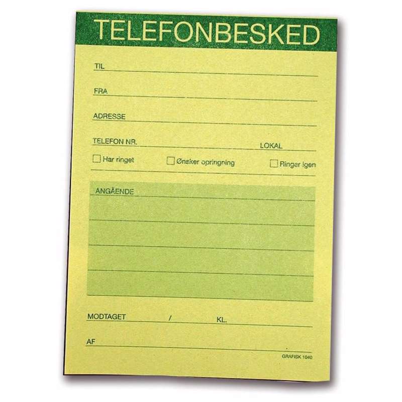 Telefonbesked 1040 100x142 mm gul 100 bl