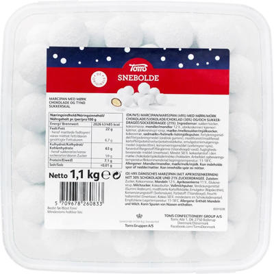 Chokolade Toms Snebolde 65 stk.