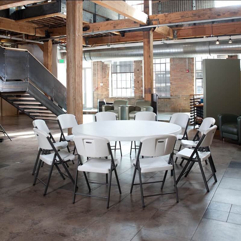 Klapbord rund Ø183 hvid