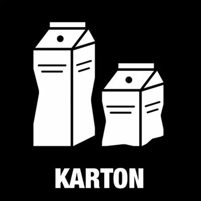 Piktogram affaldssortering Bica kartoner 15x15cm Hvid/klar