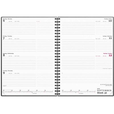 Ugekalender A5 2027 Mayland tværf. sort genbrugskarton