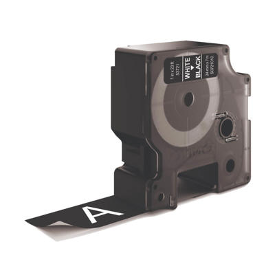Labeltape DYMO D1 24mm hvid på sort