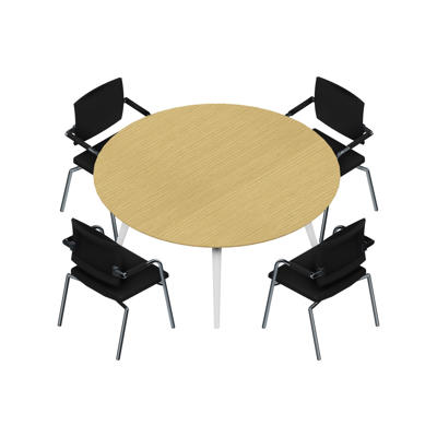 Konferencebord Dencon XL 1922 Ø160 HPL eg/hvid