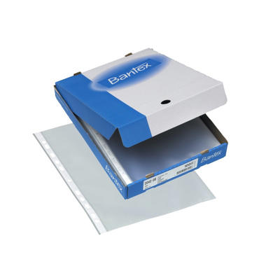 Plastlomme A4 Bantex åben top 0,09mm PP m/præg pk./100
