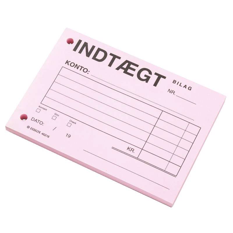 Indtægtsbilag 1048 144x105 mm rosa 100 bl