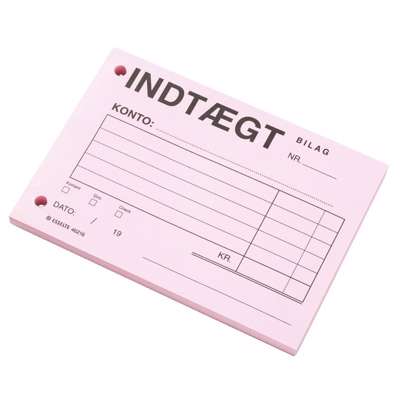 Indtægtsbilag 1048 144x105 mm rosa 100 bl