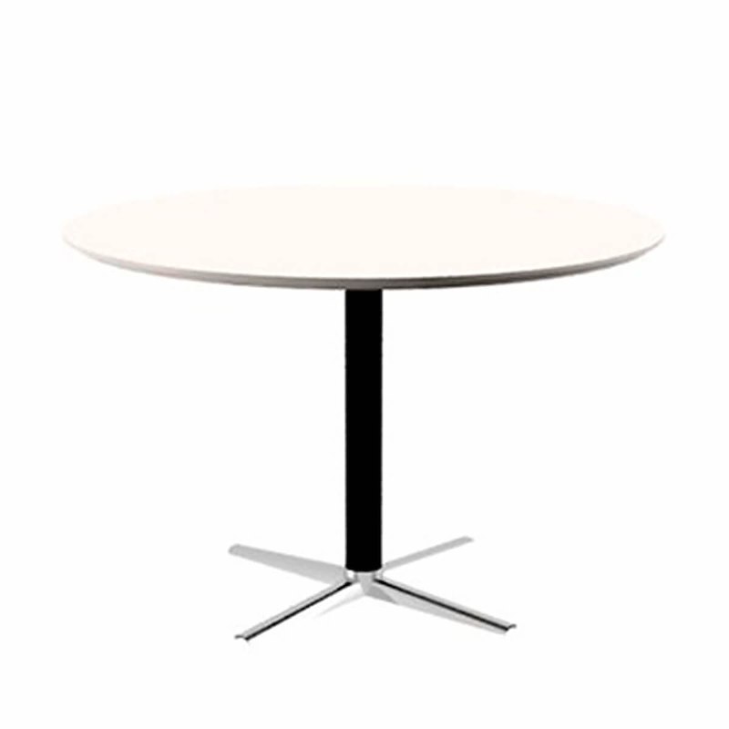 Konferencebord Fumac Ø110 H73, hvid lam. sort stel
