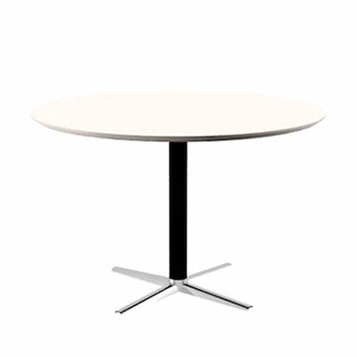 Konferencebord Fumac Ø110 H73, hvid lam. sort stel