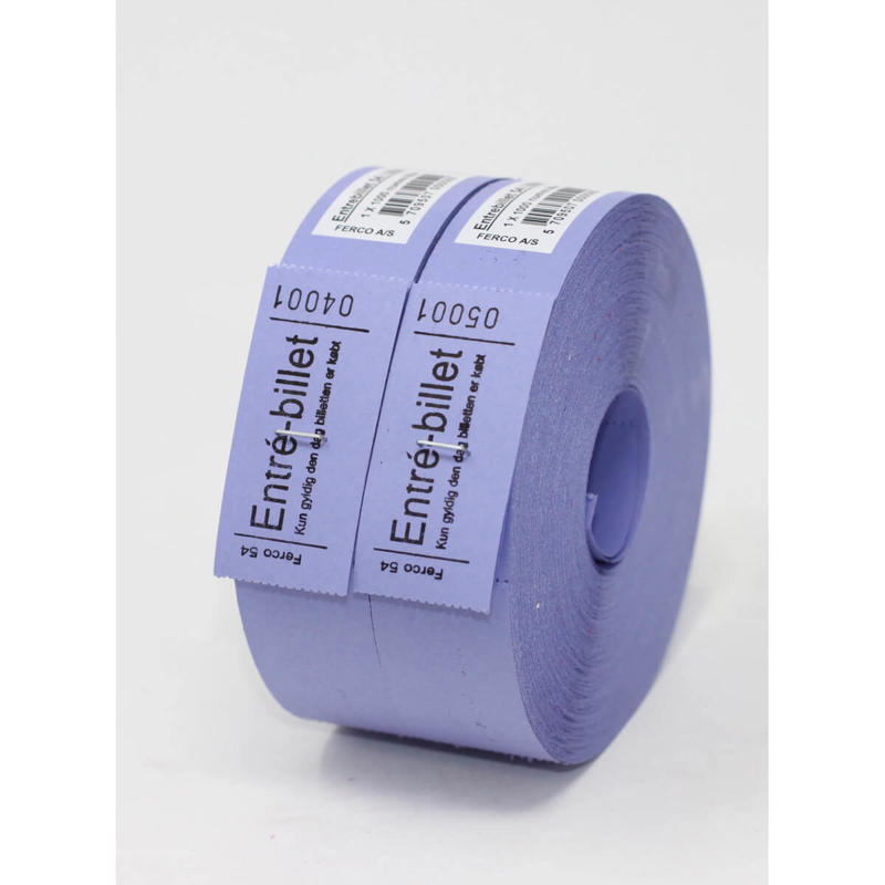 Entrebillet lilla nr.54 1000stk 30x54mm
