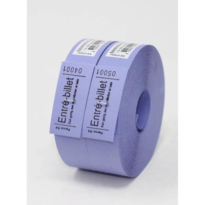Entrebillet lilla nr.54 1000stk 30x54mm