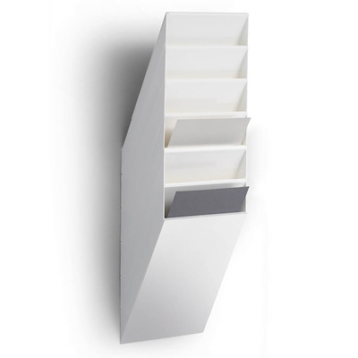 Brochureholder Flexiboxx A4 hvid 6 fag stående t/væg