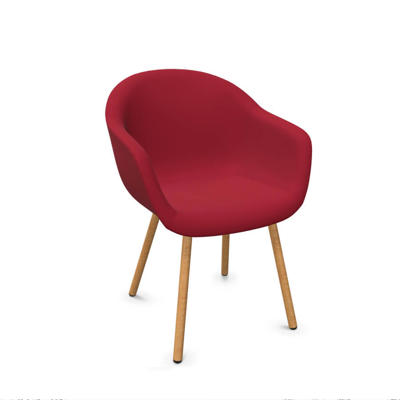 Stol Dauphin Fiore Club FI-7470 gæstestol rød/bøg stel