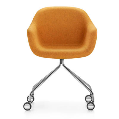 Stol Dauphin Fiore Club FI-7450 sort/krom stel m/hjul