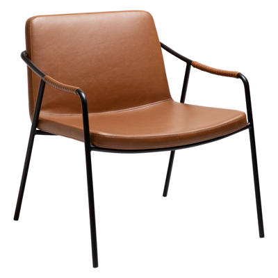 Loungestol Boto Vintage lysbrun kunstlæder/sort stoleben