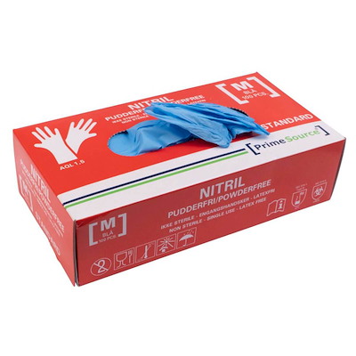 Nitrilhandsker Prime medium blå pudderfri pk./100