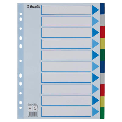 Faneblade Esselte plast A4 10-delt 15261 /10