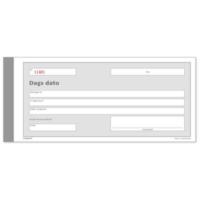 Dags Dato 1017 210x100 mm fortløbende nr 50 bl m/kopi