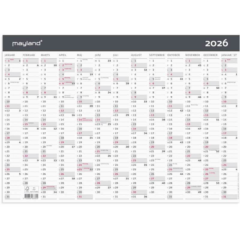 Kontorkalender Moderne A3 1x13 mdr. 2026
