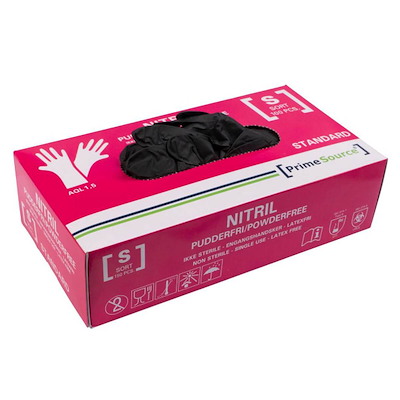 Nitrilhandsker Prime small sort pudderfri 100stk/pak