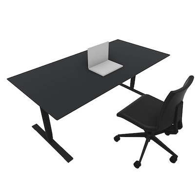 Hæve/sænke bord Dencon 0595/12214 1800x900 sort/antracit lam