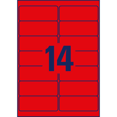 Etiketter Avery label aftagelige neon 99,1x38,1mm L7263R-25