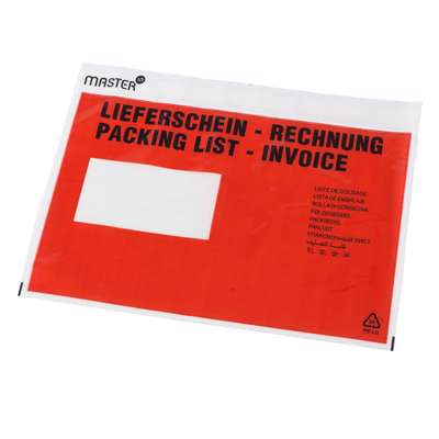 Følgeseddellommer C5 240X162mm rød m/tryk 1000stk/pk