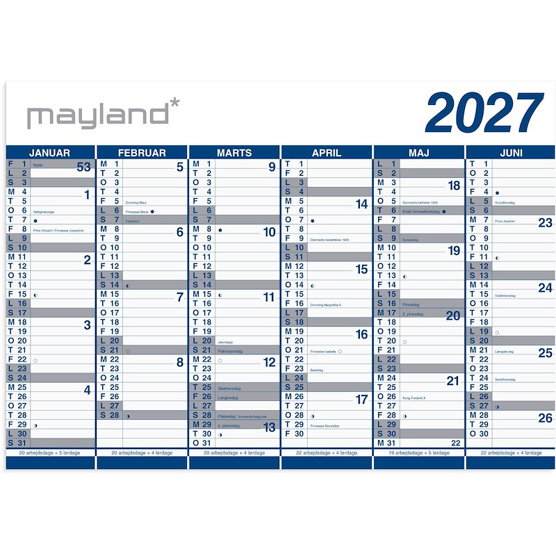 Kæmpekalender 2027 Mayland 2x6 mdr. PP-plast rør