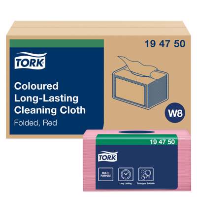 Allround-klud Tork Premium W8 Small Pack rød 194750 8x40stk