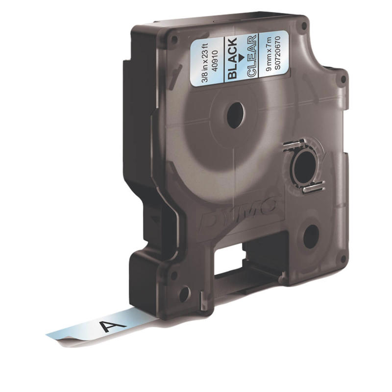 Labeltape DYMO D1 9mm sort på klar