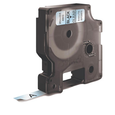 Labeltape DYMO D1 9mm sort på klar
