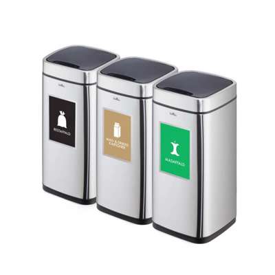 Affaldsspand Durable No Touch m/sensor 35L sølv