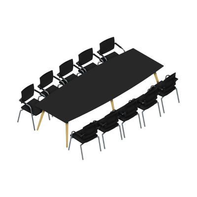 Konferencebord Dencon XL 1930 320x120 HPL sort/eg