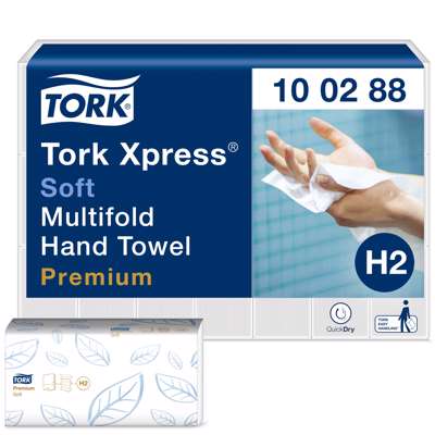 Papirhåndklæder Tork Xpress H2 Prem 2-lag M-fold 100288 2310