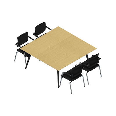 Konferencebord Dencon XL 1912 160x160 HPL eg/sort