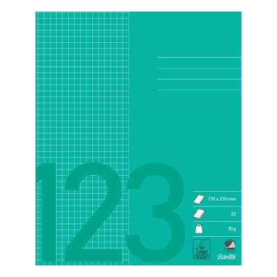 Skolehæfte Bantex 17x21 cm kvad. 5x5mm 70g græs grøn