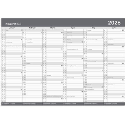Basic kontorkalender m/whiteboard-funktion A2 2026